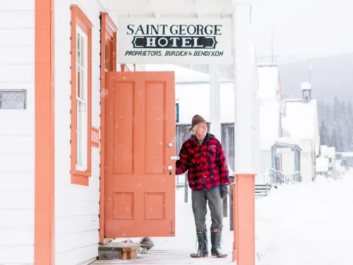 Barkerville St. George Hotel snowy historic site